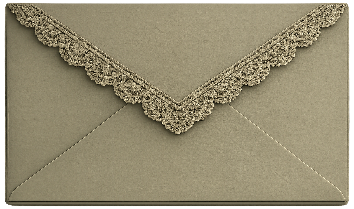 Sealed wedding invitation envelope
